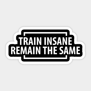 Train insane and remain the same Sticker